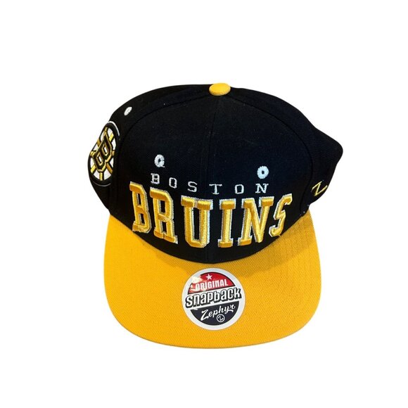 Boston Bruins Zephyr NHL Hockey Snapback Wool Hat Cap Black Yellow NWT - Picture 4 of 7